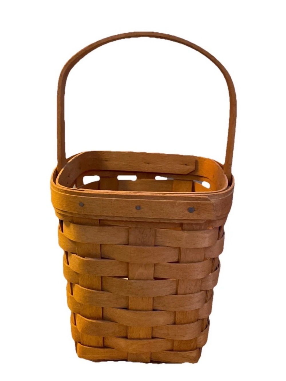 Longaberger Brown Woven Rectangular Basket with Handle